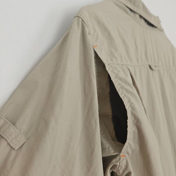 COLUMBIA High Performance Button Shirt Brown Khaki Boys XL (L possibly) - Picture 6 of 11